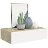 Wall-mounted Drawer Shelf Oak & White - Elegant Storage Solution