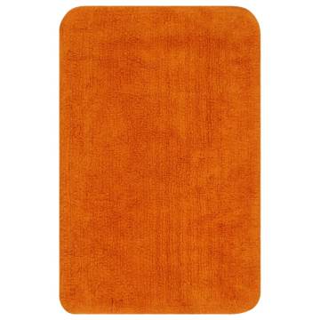 Luxurious 3-Piece Bathroom Mat Set - Orange Fabric