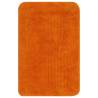 Luxurious 3-Piece Bathroom Mat Set - Orange Fabric