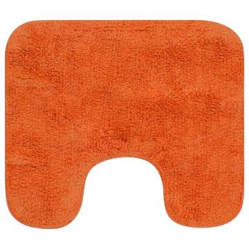 Luxurious 3-Piece Bathroom Mat Set - Orange Fabric