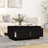 Black Solid Wood Pine Coffee Table - 80x50x35 cm | Hipomarket