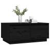 Black Solid Wood Pine Coffee Table - 80x50x35 cm | Hipomarket