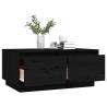 Black Solid Wood Pine Coffee Table - 80x50x35 cm | Hipomarket