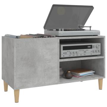 Stylish Concrete Grey Record Cabinet - 84.5x38x48 cm