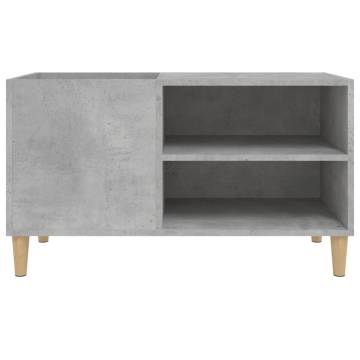 Stylish Concrete Grey Record Cabinet - 84.5x38x48 cm