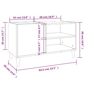 Stylish Concrete Grey Record Cabinet - 84.5x38x48 cm