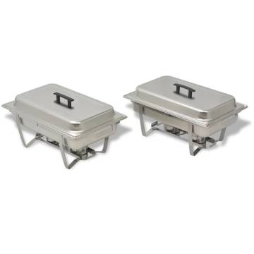 2 Piece Chafing Dish Set - Stainless Steel Cooking Solution