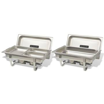 2 Piece Chafing Dish Set - Stainless Steel Cooking Solution