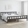 Bed Frame Grey Solid Wood 160x200 cm Colour grey Size 160 x 200 cm 