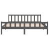 Grey Solid Wood Bed Frame 160x200 cm - Classic Design