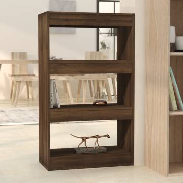 Book Cabinet & Room Divider in Brown Oak | Hipomarket