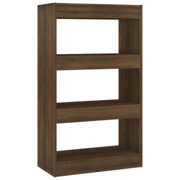 Book Cabinet & Room Divider in Brown Oak | Hipomarket