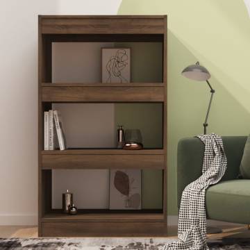 Book Cabinet & Room Divider in Brown Oak | Hipomarket