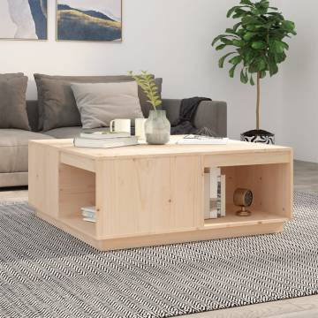 Elegant Solid Wood Pine Coffee Table | 100x101x40.5 cm