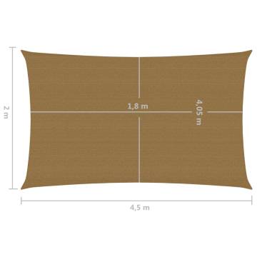 Taupe Sunshade Sail 160 g/m² - 2x4.5 m HDPE | HiPoMarket