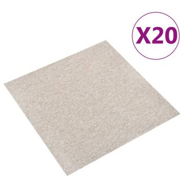 Light Beige Carpet Floor Tiles - 20 pcs, 5 m² Coverage