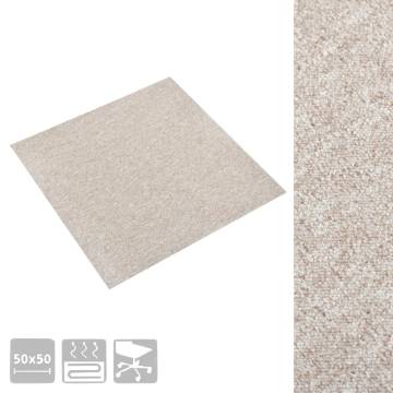 Light Beige Carpet Floor Tiles - 20 pcs, 5 m² Coverage