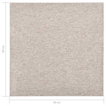 Light Beige Carpet Floor Tiles - 20 pcs, 5 m² Coverage