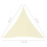 Triangular Sunshade Sail 4.5x4.5m Cream - Protect from Sun & Rain