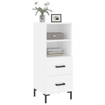 Modern White Sideboard - 34.5x34x90 cm Engineered Wood