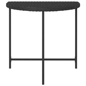 Garden Table Black 80x50x75 cm Poly Rattan - Durable & Stylish