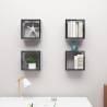 Wall Cube Shelves 4 pcs High Gloss Grey - Modern Design