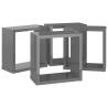 Wall Cube Shelves 4 pcs High Gloss Grey - Modern Design