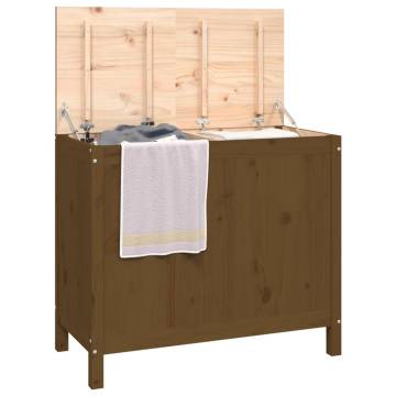 Laundry Box Honey Brown - Solid Wood Pine Storage Solution