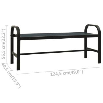 Garden Bench 124.5 cm Steel & WPC - Stylish Outdoor Seating