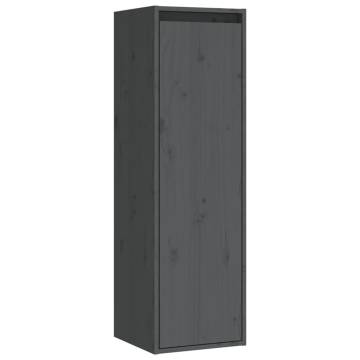 Wall Cabinet Grey 30x30x100 cm Solid Pinewood | HipoMarket