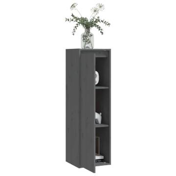 Wall Cabinet Grey 30x30x100 cm Solid Pinewood | HipoMarket