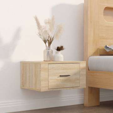 Wall-mounted Bedside Cabinet Sonoma Oak - Stylish Storage Solution