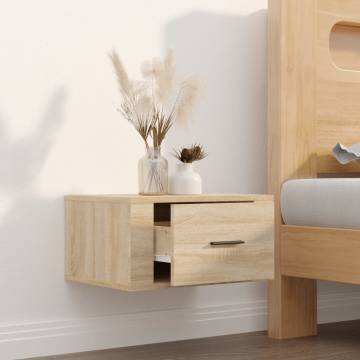 Wall-mounted Bedside Cabinet Sonoma Oak - Stylish Storage Solution