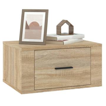 Wall-mounted Bedside Cabinet Sonoma Oak - Stylish Storage Solution