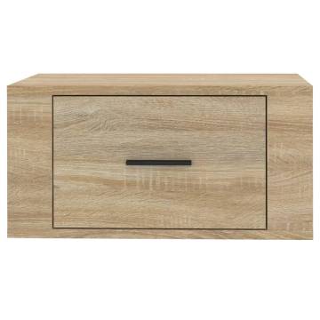 Wall-mounted Bedside Cabinet Sonoma Oak - Stylish Storage Solution