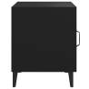 Elegant Black Engineered Wood Bedside Cabinet | HipoMarket