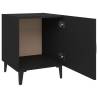 Elegant Black Engineered Wood Bedside Cabinet | HipoMarket