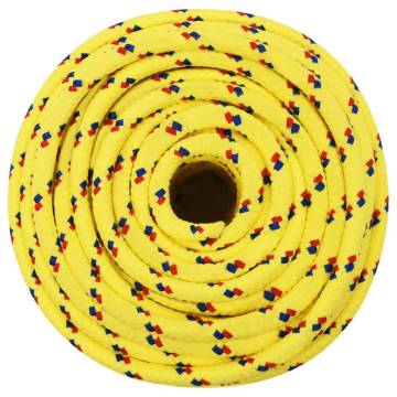 Durable Yellow Boat Rope 14mm 25m - Ideal for Sailing & Boating