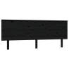 Stylish Black Pine Bed Headboard - 204x6x82.5 cm