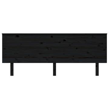 Stylish Black Pine Bed Headboard - 204x6x82.5 cm