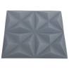 3D Wall Panels 50x50 cm Origami Grey - 12 pcs | Hipomarket