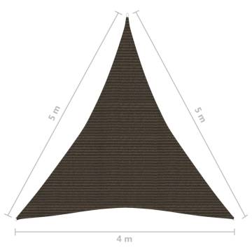 Sunshade Sail 160 g/m² Brown 4x5x5 m HDPE - Ideal Outdoor Shelter