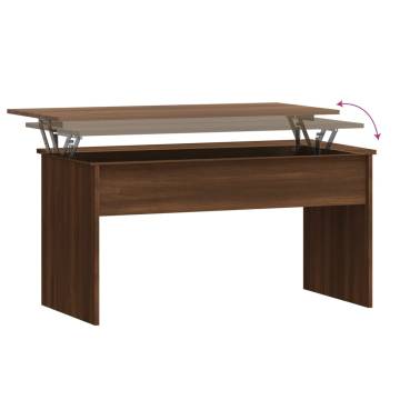 Brown Oak Coffee Table - Versatile Lift-Top Design | Hipo Market