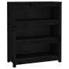 Book Cabinet Black 80x35x97 cm - Solid Wood Pine for Home