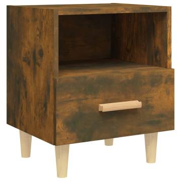 Smoked Oak Bedside Cabinet - Stylish Scandinavian Design