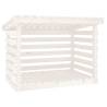 Durable White Firewood Rack - Solid Pine Wood 108x73x79 cm