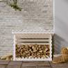 Durable White Firewood Rack - Solid Pine Wood 108x73x79 cm