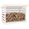 Durable White Firewood Rack - Solid Pine Wood 108x73x79 cm