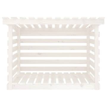 Durable White Firewood Rack - Solid Pine Wood 108x73x79 cm