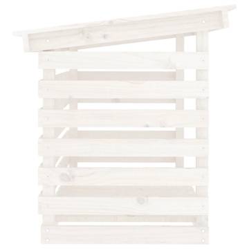 Durable White Firewood Rack - Solid Pine Wood 108x73x79 cm